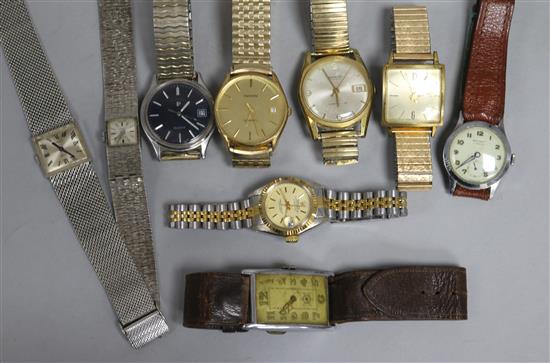 A gentlemans Junghans wrist watch and 8 other watches